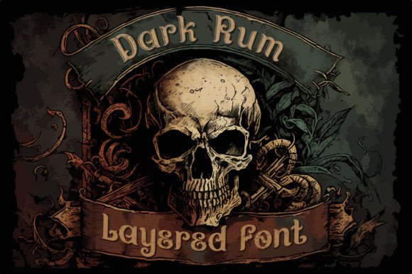 Dark Rum: A Vintage Horror Font for Eerie Designs
