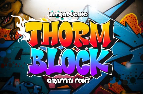Thorm Block: Bold Graffiti Display Font for Impactful Design